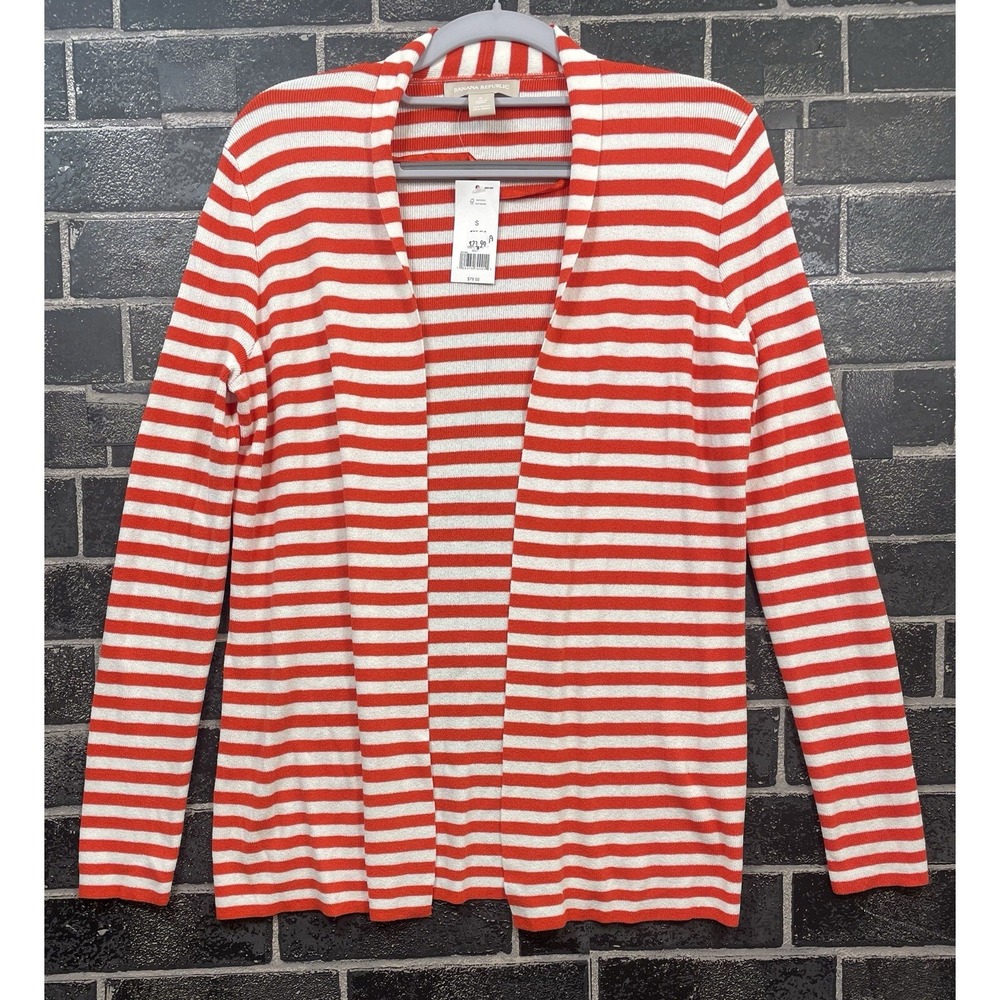 Banana Republic Vintage Cardigan Small NWT Candy Cane Stripe Stretchy